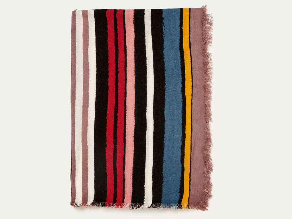 Multicoloured Soft Striped Scarf