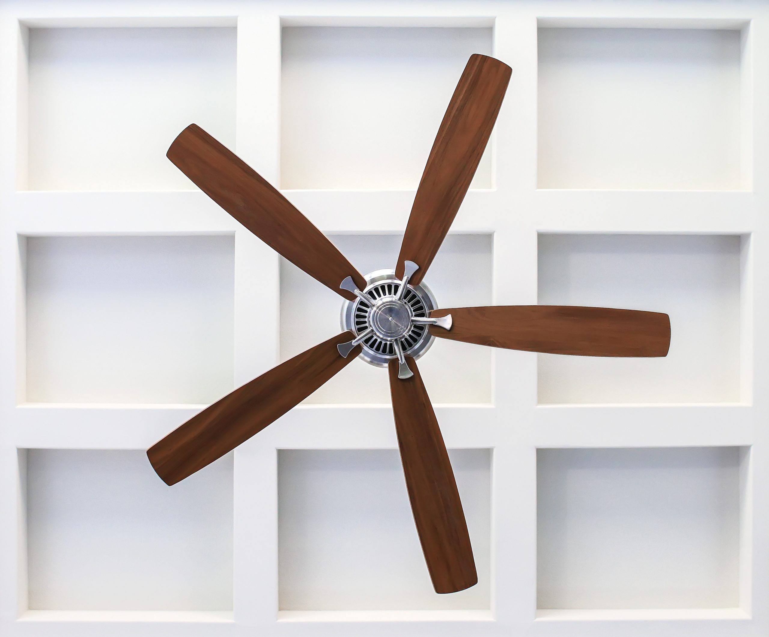 Fan on Box Beam Ceiling